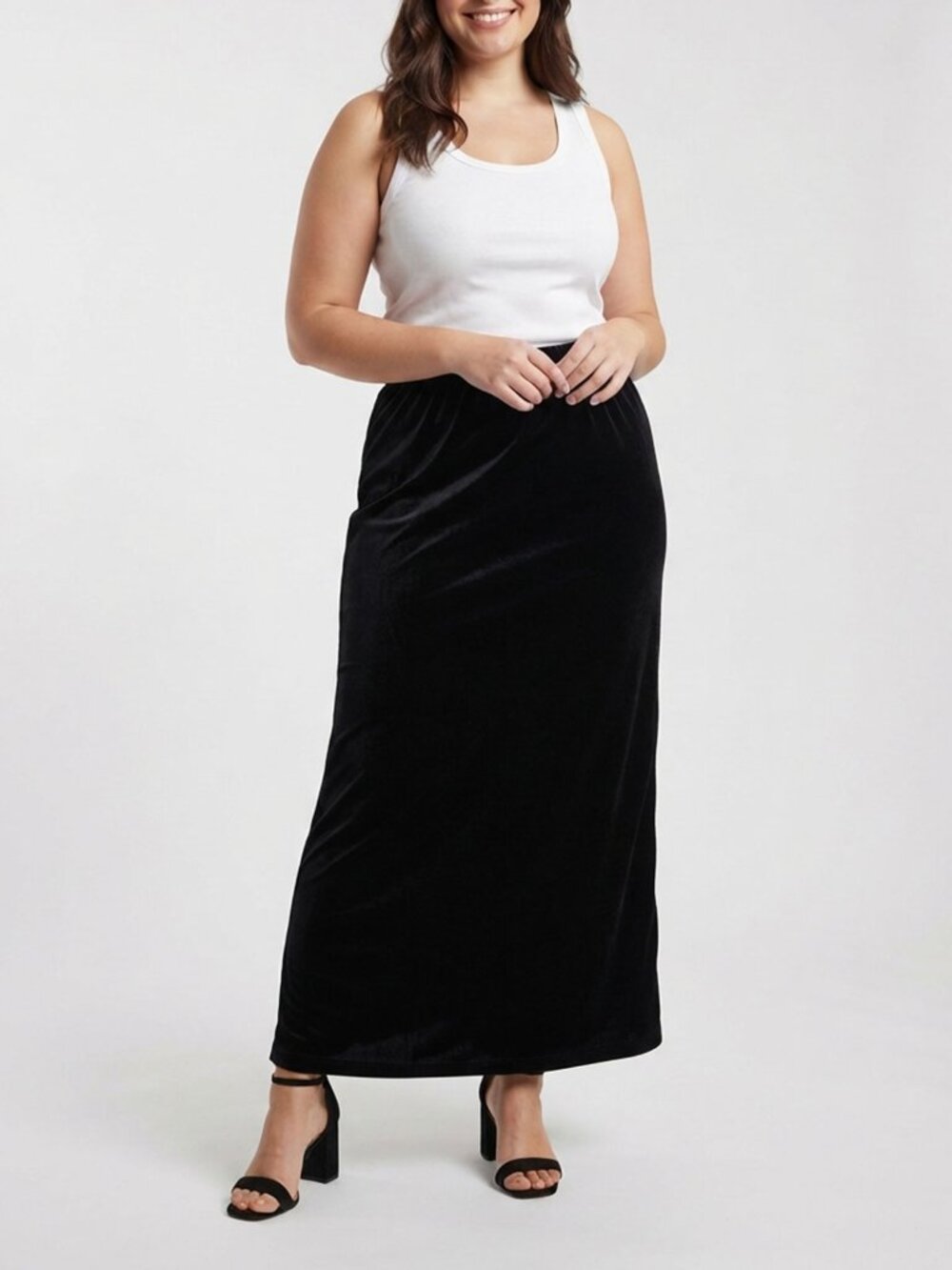 Vintage Clio Skirt Black Velvet Maxi Whimsigoth Fairy Grunge 90s Y2K Size Large
